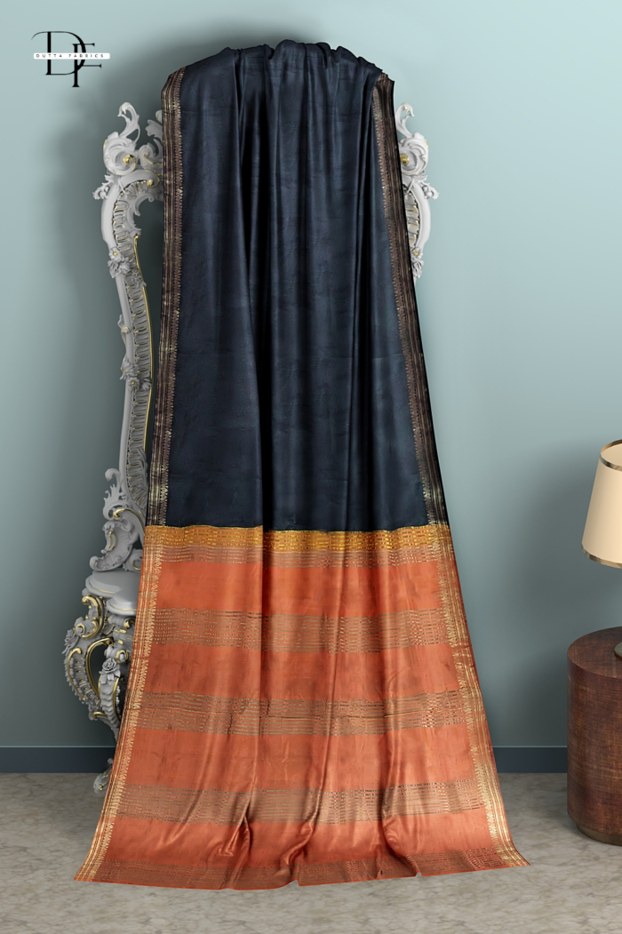 Handloom Black One Inch Jaree Paad Silk Saree