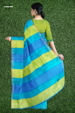 Handloom Sky Blue One Inch Jaree Paad Saree