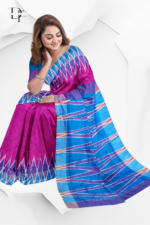 Handloom Magenta Ikkat Silk Saree