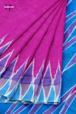 Handloom Magenta Ikkat Silk Saree