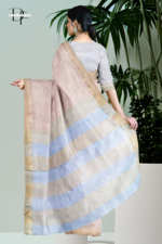 Handloom Cream One Inch Jaree Paad Silk Saree