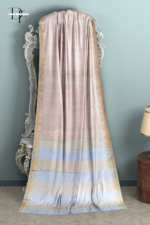 Handloom Cream One Inch Jaree Paad Silk Saree