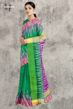 Handloom Green Ikkat Silk Saree