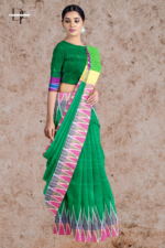 Handloom Green Ikkat Silk Saree