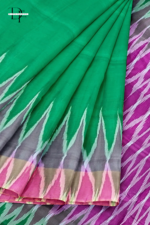 Handloom Green Ikkat Silk Saree