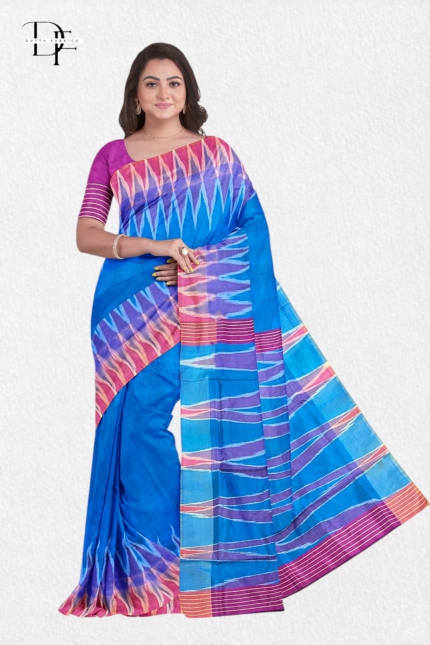 Handloom Mulberry Ikkat Silk Saree