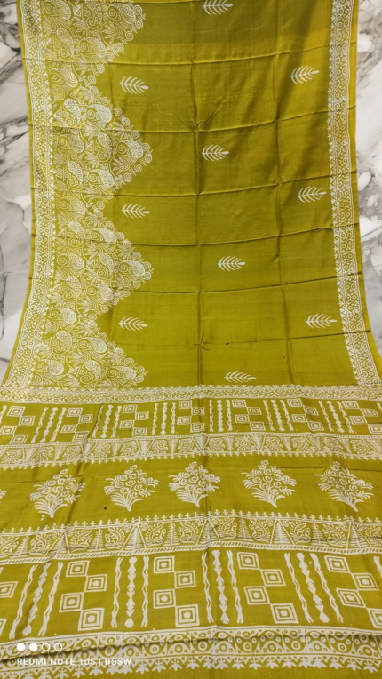 Handloom Pesta Print Katan Silk Saree