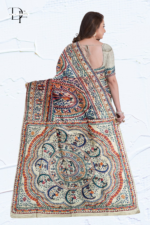 Handloom Madhubani Hand Print Ghicha Silk Saree