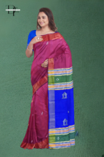 Handloom Magenta x Mulberry Kalakshetra Katan Silk Saree