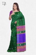 Handloom Bottle Green x Purple Kalakshetra Katan Silk Saree