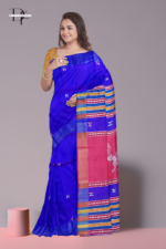 Handloom Royal Blue x Pink Katan Kalakshetra Silk Saree