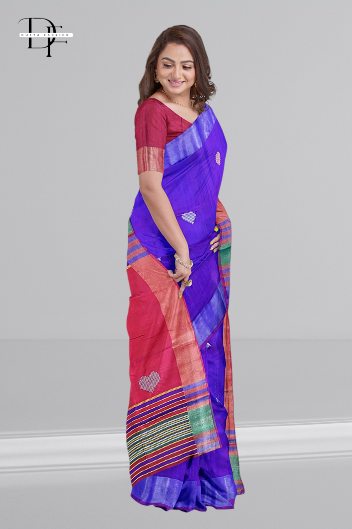 Handloom Mulberry x Pink Kalakshetra Katan Silk Saree