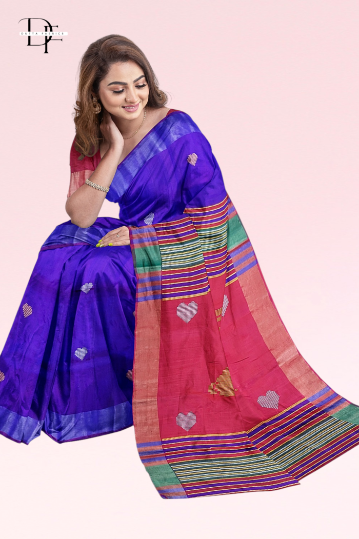 Handloom Mulberry x Pink Kalakshetra Katan Silk Saree