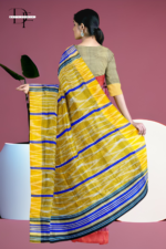 Handloom Maroon x Yellow Katki Ikkat Silk Saree