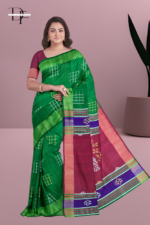 Handloom Bottle Green x Rust Kalakshetra Katan Silk Saree