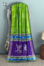 Handloom Parrot Green x Purple Kalakshetra Katan Silk Saree