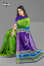 Handloom Parrot Green x Purple Kalakshetra Katan Silk Saree